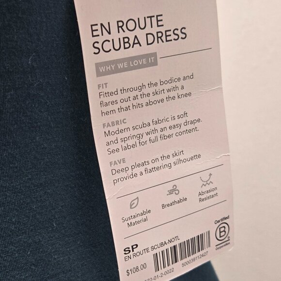NWT Athleta En Route Scuba Dress Teal Size Petite Small - Picture 5 of 5